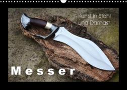 Kunst in Stahl und Damast - M e s s e r (Wandkalender 2023 DIN A3 quer)