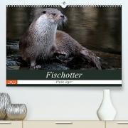 Fischotter, flinke Jäger (Premium, hochwertiger DIN A2 Wandkalender 2023, Kunstdruck in Hochglanz)