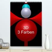 3D - 3 Farben (Premium, hochwertiger DIN A2 Wandkalender 2023, Kunstdruck in Hochglanz)