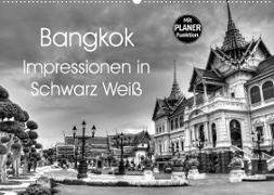 Bangkok Impressionen in Schwarz Weiß (Wandkalender 2023 DIN A2 quer)