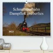 Schmalspurbahn Dampflok Bieberlies (Premium, hochwertiger DIN A2 Wandkalender 2023, Kunstdruck in Hochglanz)