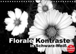 Florale Kontraste in Schwarz-Weiß (Wandkalender 2023 DIN A4 quer)