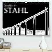 Struktur in Stahl (Premium, hochwertiger DIN A2 Wandkalender 2023, Kunstdruck in Hochglanz)