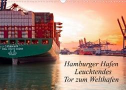 Hamburger Hafen - Leuchtendes Tor zum Welthafen (Wandkalender 2023 DIN A3 quer)