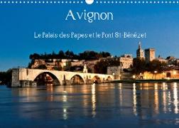 Avignon Le Palais des Papes et le Pont St-Bénézet (Calendrier mural 2023 DIN A3 horizontal)