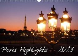 Paris Highlights Wandkalender 2023 DIN A3 quer (Wandkalender 2023 DIN A3 quer)