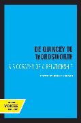 De Quincey to Wordsworth