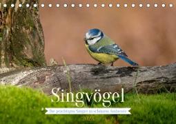 SINGVÖGEL - Die prächtigen Sänger in schönem Ambiente. (Tischkalender 2023 DIN A5 quer)