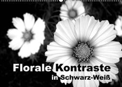 Florale Kontraste in Schwarz-Weiß (Wandkalender 2023 DIN A2 quer)