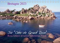 Bretagne, die Côte de Granit Rose, rosa Granit in seiner schönsten Form.CH-Version (Tischkalender 2023 DIN A5 quer)