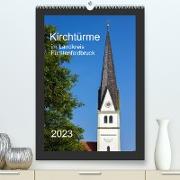 Kirchtürme im Landkreis Fürstenfeldbruck (Premium, hochwertiger DIN A2 Wandkalender 2023, Kunstdruck in Hochglanz)