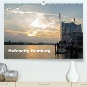 Hafencity Hamburg ¿ die Perspektive (Premium, hochwertiger DIN A2 Wandkalender 2023, Kunstdruck in Hochglanz)