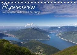 Alpensee - Landschaften im Kontrast der Berge (Tischkalender 2023 DIN A5 quer)