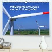 Windkraftanlagen aus der Luft fotografiert (Premium, hochwertiger DIN A2 Wandkalender 2023, Kunstdruck in Hochglanz)