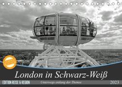 London in Schwarz-Weiß (Tischkalender 2023 DIN A5 quer)