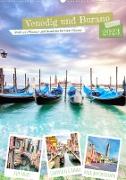 Venedig und Burano, Stadt am Wasser und Insel der bunten Häuser (Wandkalender 2023 DIN A2 hoch)