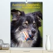 Australian Shepherd ¿ Mit dem Aussie unterwegs (Premium, hochwertiger DIN A2 Wandkalender 2023, Kunstdruck in Hochglanz)