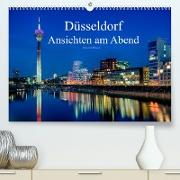 Düsseldorf - Ansichten am Abend (Premium, hochwertiger DIN A2 Wandkalender 2023, Kunstdruck in Hochglanz)