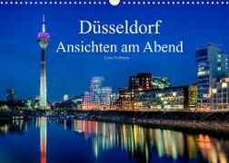 Düsseldorf - Ansichten am Abend (Wandkalender 2023 DIN A3 quer)