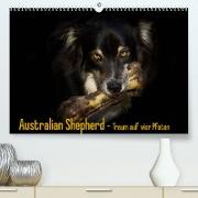 Australian Shepherd - Traum auf vier Pfoten (Premium, hochwertiger DIN A2 Wandkalender 2023, Kunstdruck in Hochglanz)