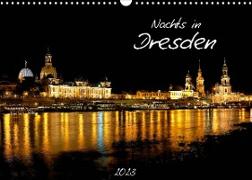 Nachts in Dresden (Wandkalender 2023 DIN A3 quer)