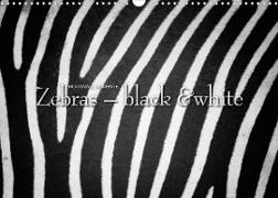 Emotionale Momente: Zebras - black & white. (Wandkalender 2023 DIN A3 quer)
