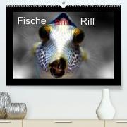 Fische am Riff (Premium, hochwertiger DIN A2 Wandkalender 2023, Kunstdruck in Hochglanz)