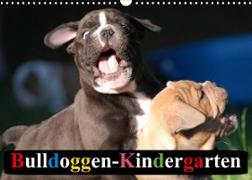 Bulldoggen-Kindergarten (Wandkalender 2023 DIN A3 quer)