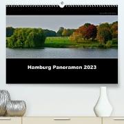 Hamburg Panoramen 2023 (Premium, hochwertiger DIN A2 Wandkalender 2023, Kunstdruck in Hochglanz)