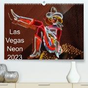 Las Vegas Neon 2023 / UK-Version (Premium, hochwertiger DIN A2 Wandkalender 2023, Kunstdruck in Hochglanz)