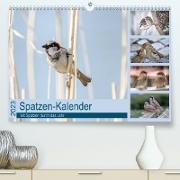 Spatzen-Kalender (Premium, hochwertiger DIN A2 Wandkalender 2023, Kunstdruck in Hochglanz)