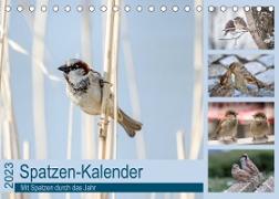 Spatzen-Kalender (Tischkalender 2023 DIN A5 quer)
