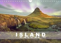 ISLAND 63° - 66° N / 13° - 25° W (Wandkalender 2023 DIN A4 quer)