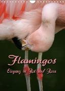 Flamingos - Eleganz in Rot und Rosa (Wandkalender 2023 DIN A4 hoch)