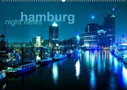 hamburg - night views (Wandkalender 2023 DIN A2 quer)