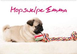 Mopswelpe Emma (Wandkalender 2023 DIN A2 quer)