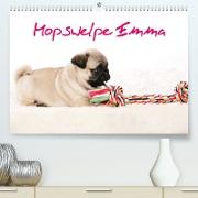 Mopswelpe Emma (Premium, hochwertiger DIN A2 Wandkalender 2023, Kunstdruck in Hochglanz)