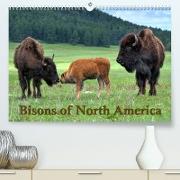 Bisons of North America (Premium, hochwertiger DIN A2 Wandkalender 2023, Kunstdruck in Hochglanz)