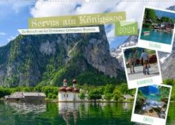 Servus am Königssee - Zu Besuch am bekanntesten Gebirgssee Bayerns (Wandkalender 2023 DIN A2 quer)