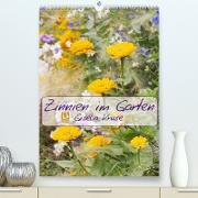Zinnien im Garten (Premium, hochwertiger DIN A2 Wandkalender 2023, Kunstdruck in Hochglanz)