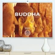 BUDDHA - Ein sanftes Lächeln (Premium, hochwertiger DIN A2 Wandkalender 2023, Kunstdruck in Hochglanz)