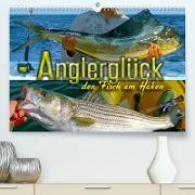 Anglerglück - den Fisch am Haken (Premium, hochwertiger DIN A2 Wandkalender 2023, Kunstdruck in Hochglanz)