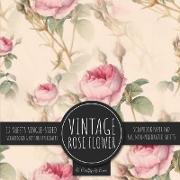 Vintage Rose Flower Scrapbook Paper Pad