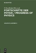 Fortschritte der Physik / Progress of Physics. Volume 33, Number 9