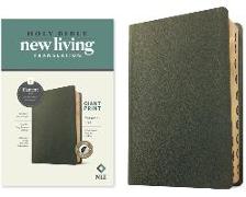 NLT Personal Size Giant Print Bible, Filament-Enabled Edition (Red Letter, Genuine Leather, Olive Green, Indexed)