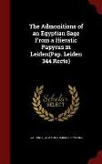 The Admonitions of an Egyptian Sage from a Hieratic Papyrus in Leiden(pap. Leiden 344 Recto)