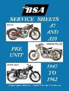 BSA A7 - A10 'Service Sheets' 1947-1962 for All Rigid, Spring Frame and Swing Arm Group 'a' Motorcycles