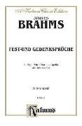 Fest-Und Gedenkspruche, Op. 109: Ssaattbb, A Cappella (German Language Edition), Vocal Score
