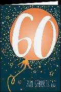 Doppelkarte. 60. Geburtstag (Luftballon)