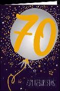 Doppelkarte. 70. Geburtstag (Luftballon)